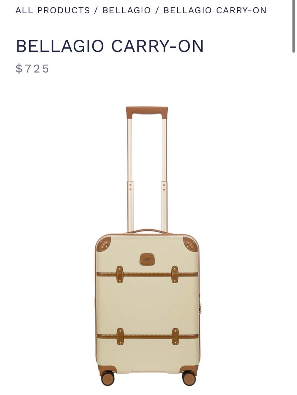 BRIC'S Bellagio cream polycarbonate and leather carry-on suitcase